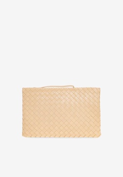 Large Pouch Bag in Intrecciato Leather