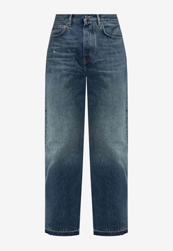 Straight-Leg Faded Jeans