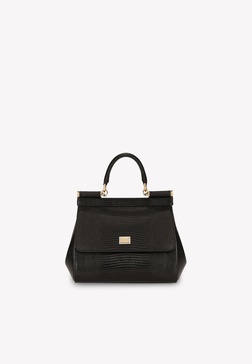 Medium Sicily Top Handle Bag in Dauphine Leather