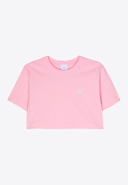 Logo Embellished Cropped T-shirt