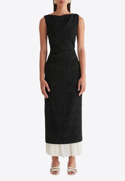 Celena Boat-Neck Midi Dress