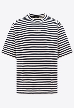 Logo-Embroidered Stripe T-shirt