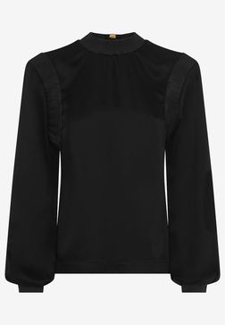 Long-Sleeved Top in Double-Faced Satin