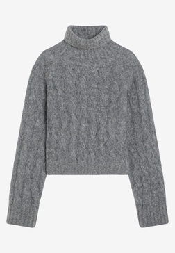 Turtleneck Knitted Wool and Mohair Sweater