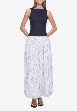 Leni Maxi Dress in Spot Fringe