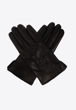 Embossed DG Logo Leather Gloves