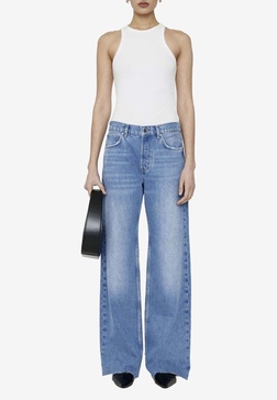 Hugh Logo Patch Wide-Leg Jeans