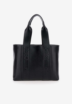 Medium Woody Leather Tote Bag