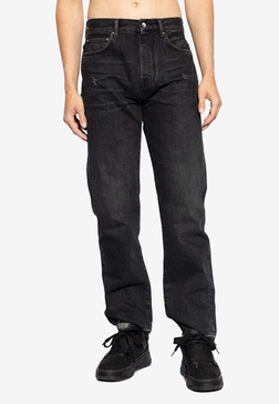 Distressed Straight-Leg Jeans