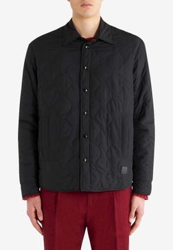 Logo-Patch Quilted Overshirt