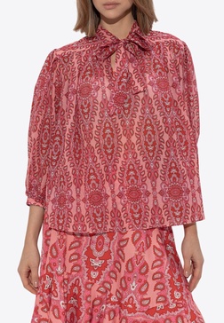 Neck-Tie Long-Sleeved Blouse