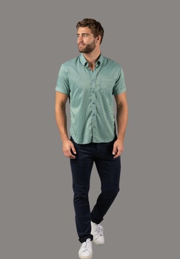 green & navy check