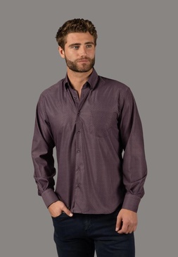 purple dotted shirt