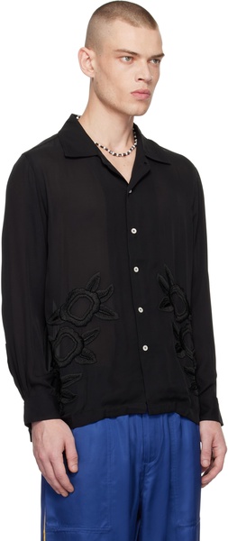 Black Midnight Daffodil Long Sleeve Shirt