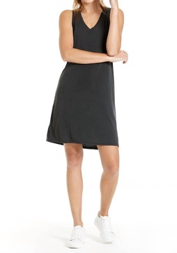 calla v neck tank dress in black