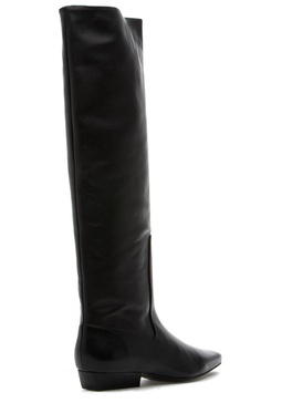 Wally Flat Boot Black Leather