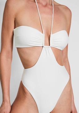 romi full piece swimsuit in off white