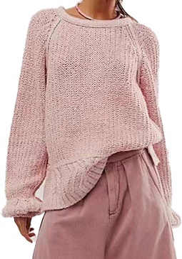 chucky knit soft oversized sweater in rouge pink