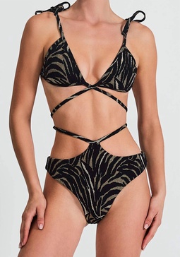 suki bikini top in black