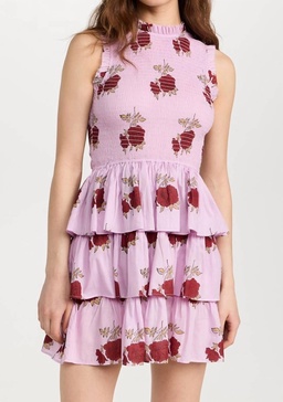 cabana ruby rosette short dress in pink