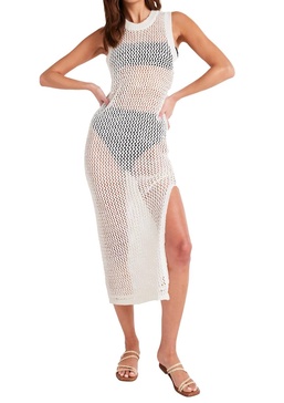 tank sweater dress in off white