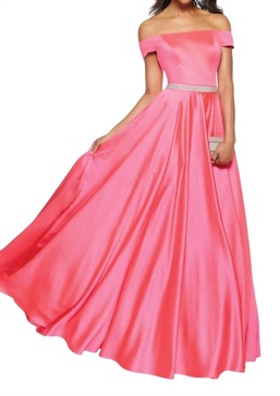 prom dress in hot pink