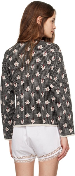 Multicolor Maple Jacquard Cardigan