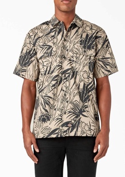 max meadows short sleeve seasonal shirt in desert flower all over-black