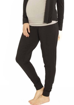ella cuffed maternity lounge pants in black