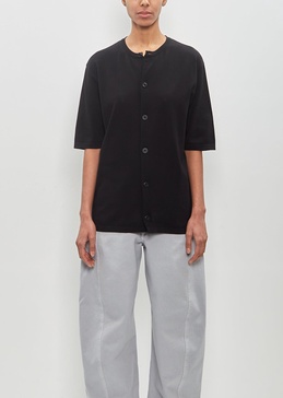 Cotton Short Sleeve Overshirt — Black