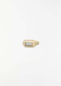 Deco Maxi Baguette Green Amethyst Ring