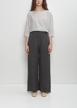 Linen Wide Straight Pull On Pant