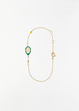 Tennis Pelota Enamel Bracelet — Pistachio Green