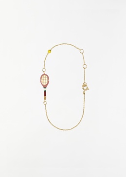Tennis Pelota Enamel Bracelet — Sand Pink