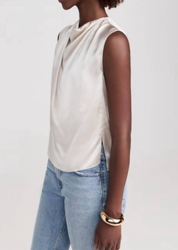 freya sleeveless top in chalk