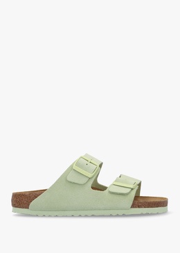 Arizona Faded Lime Suede Two Bar Mules