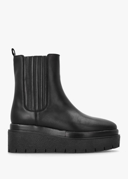 Alpie Black Leather Crepe Sole Chelsea Boots