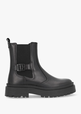 Milla Black Leather Chunky Chelsea Boots