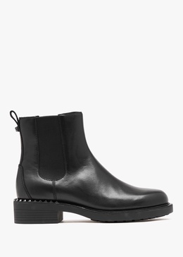 Fancy Black Leather Chelsea Boots
