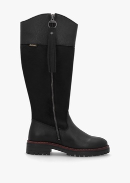 Ingrid Black Leather Knee High Boots