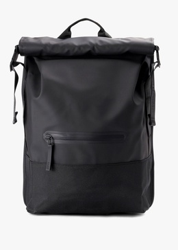 Trail Rolltop Black Backpack