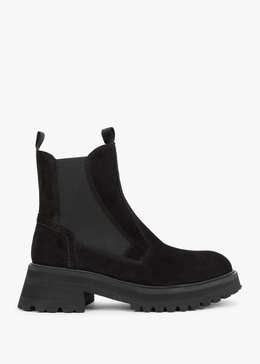 Taro Black Suede Combat Boots