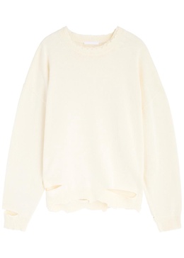Distressed cotton-blend jumper 