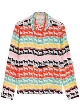 Willa horse-print silk shirt