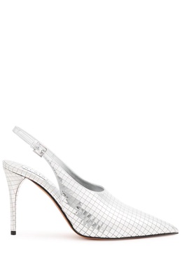 Art Deco 90 metallic leather slingback pumps