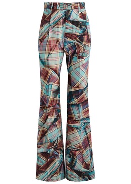W Ray tartan virgin wool flared pants