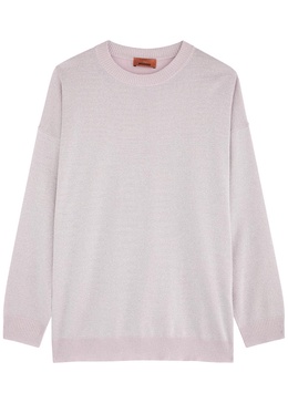 Metallic-weave knitted jumper 