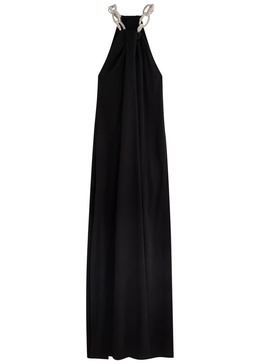Crystal-embellished satin gown