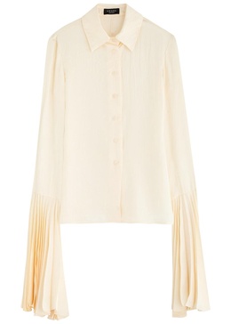 Crinkle-effect satin shirt