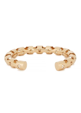 Serif-T Fretwork 18kt gold-plated cuff bracelet